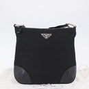 PRADA Shoulder Bag Nylon Black Silver Auth 198359V-12