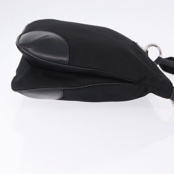 PRADA Shoulder Bag Nylon Black Silver Auth 198359V