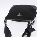 PRADA Shoulder Bag Nylon Black Silver Auth 198359V-6
