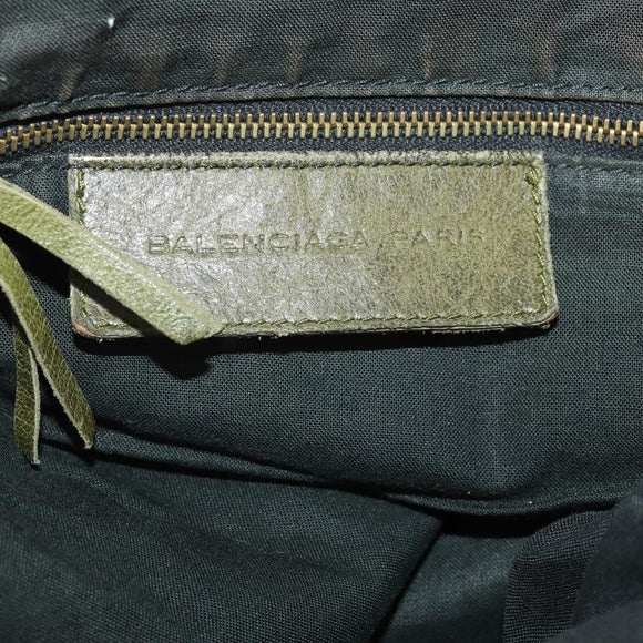 BALENCIAGA The Day Shoulder Bag Leather Khaki 140442 Auth 198360