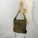 BALENCIAGA The Day Shoulder Bag Leather Khaki 140442 Auth 198360-25