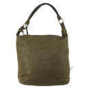 BALENCIAGA The Day Shoulder Bag Leather Khaki 140442 Auth 198360-2