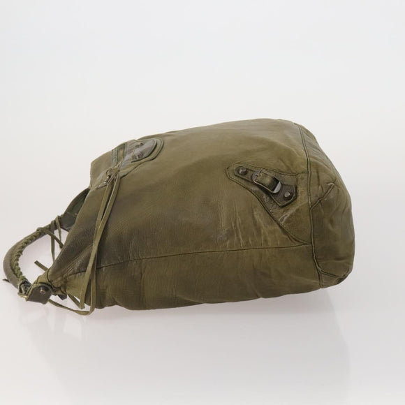 BALENCIAGA The Day Shoulder Bag Leather Khaki 140442 Auth 198360