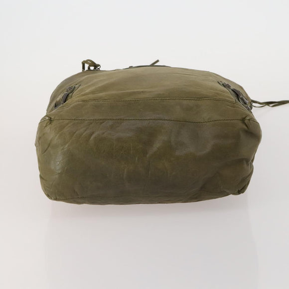 BALENCIAGA The Day Shoulder Bag Leather Khaki 140442 Auth 198360