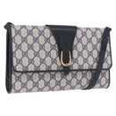 GUCCI GG Supreme Shoulder Bag PVC Leather Navy Gold Tone 904 02 050 Auth 198361-1