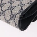 GUCCI GG Supreme Shoulder Bag PVC Leather Navy Gold Tone 904 02 050 Auth 198361-17