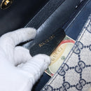 GUCCI GG Supreme Shoulder Bag PVC Leather Navy Gold Tone 904 02 050 Auth 198361-12