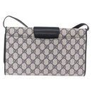 GUCCI GG Supreme Shoulder Bag PVC Leather Navy Gold Tone 904 02 050 Auth 198361-2