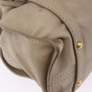 Miu Miu Tote Bag Leather Beige Gold Tone Auth 198364A-16