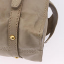 Miu Miu Tote Bag Leather Beige Gold Tone Auth 198364A-17