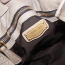 Miu Miu Tote Bag Leather Beige Gold Tone Auth 198364A-19