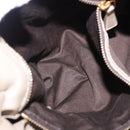 Miu Miu Tote Bag Leather Beige Gold Tone Auth 198364A-23