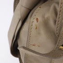 Miu Miu Tote Bag Leather Beige Gold Tone Auth 198364A-2