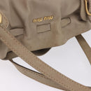 Miu Miu Tote Bag Leather Beige Gold Tone Auth 198364A-8