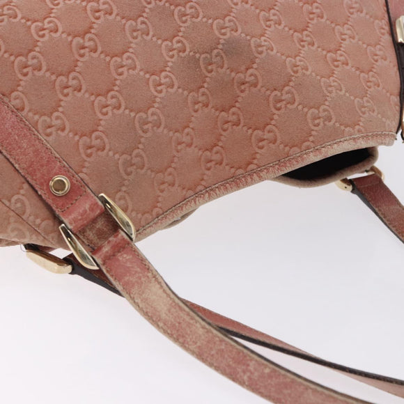 GUCCI GuccissimaGG Abby Sookie Tote Bag Suede Pink Gold Tone 130736 Auth 198365