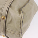 Miu Miu Tote Bag Vitello Lux Leather Beige Gold Auth 198369M-11
