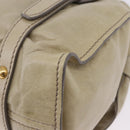 Miu Miu Tote Bag Vitello Lux Leather Beige Gold Auth 198369M-13