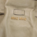 Miu Miu Tote Bag Vitello Lux Leather Beige Gold Auth 198369M-14