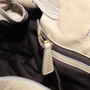Miu Miu Tote Bag Vitello Lux Leather Beige Gold Auth 198369M-19