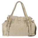 Miu Miu Tote Bag Vitello Lux Leather Beige Gold Auth 198369M-3