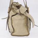 Miu Miu Tote Bag Vitello Lux Leather Beige Gold Auth 198369M-5