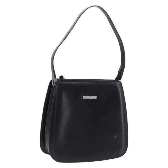 GUCCI Shoulder Bag Patent Black Silver 007 2046 Auth 198371