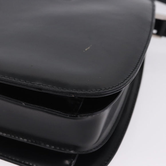 GUCCI Shoulder Bag Patent Black Silver 007 2046 Auth 198371