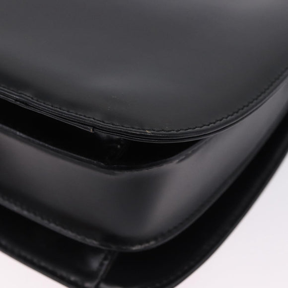 GUCCI Shoulder Bag Patent Black Silver 007 2046 Auth 198371