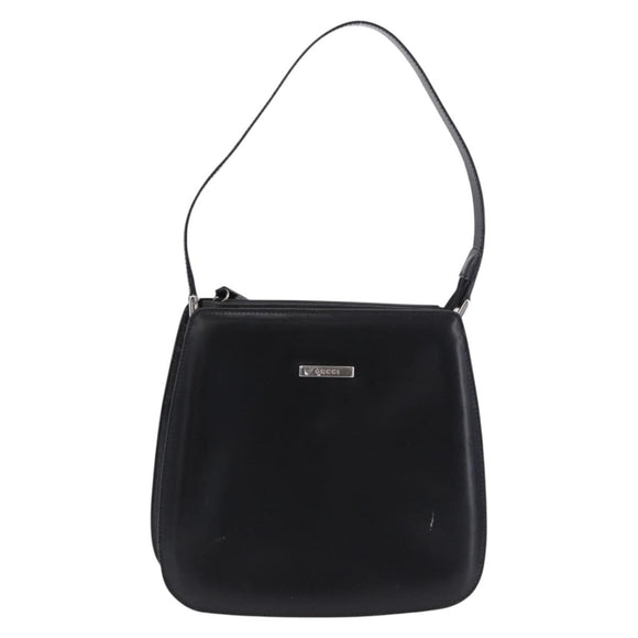 GUCCI Shoulder Bag Patent Black Silver 007 2046 Auth 198371