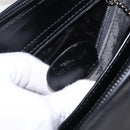 GUCCI Shoulder Bag Patent Black Silver 007 2046 Auth 198371-21