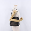 GUCCI Shoulder Bag Patent Black Silver 007 2046 Auth 198371-22