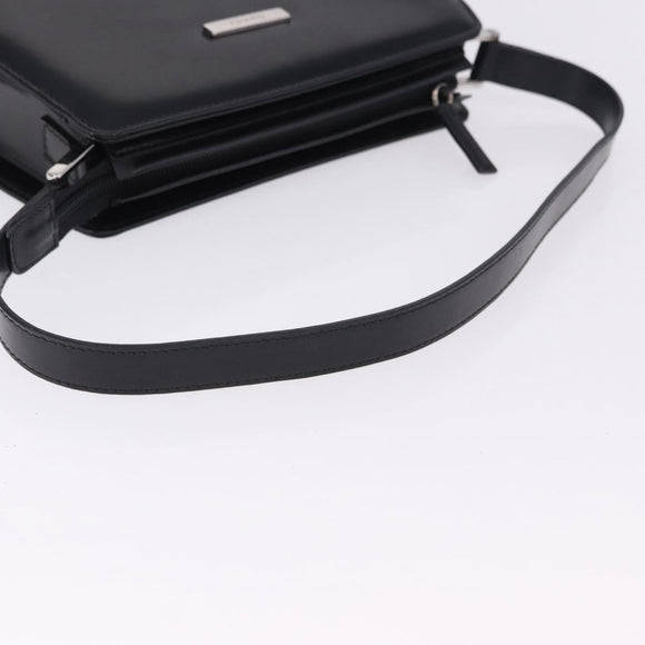 GUCCI Shoulder Bag Patent Black Silver 007 2046 Auth 198371
