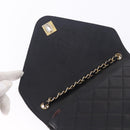 CHANEL Matelasse Chain Shoulder Bag Lamb Skin Black Gold Tone CC Auth 198373V-18