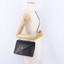 CHANEL Matelasse Chain Shoulder Bag Lamb Skin Black Gold Tone CC Auth 198373V-25