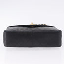 CHANEL Matelasse Chain Shoulder Bag Lamb Skin Black Gold Tone CC Auth 198373V-5