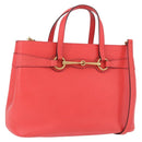 GUCCI Hand Bag Leather 2way Red Gold 319795 Auth 198375V-1