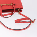 GUCCI Hand Bag Leather 2way Red Gold 319795 Auth 198375V-9