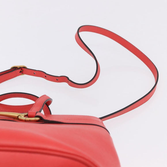 GUCCI Hand Bag Leather 2way Red Gold 319795 Auth 198375V