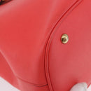 GUCCI Hand Bag Leather 2way Red Gold 319795 Auth 198375V-16