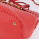 GUCCI Hand Bag Leather 2way Red Gold 319795 Auth 198375V-17
