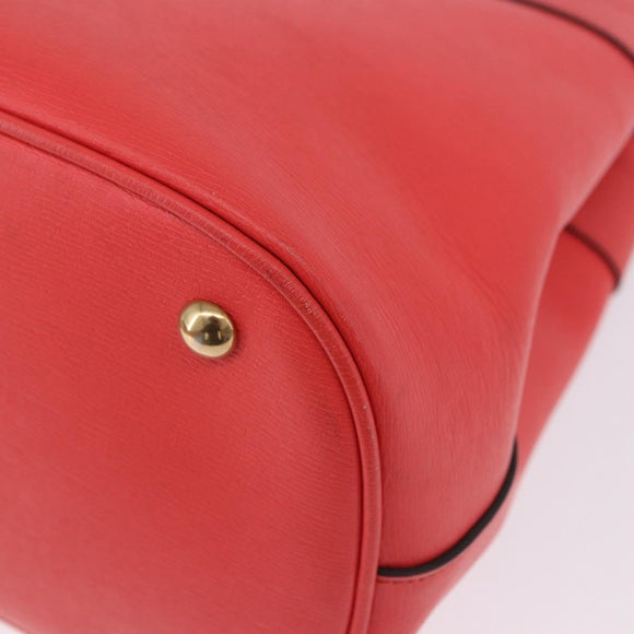 GUCCI Hand Bag Leather 2way Red Gold 319795 Auth 198375V