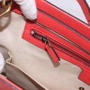 GUCCI Hand Bag Leather 2way Red Gold 319795 Auth 198375V-24