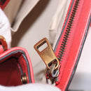 GUCCI Hand Bag Leather 2way Red Gold 319795 Auth 198375V-26