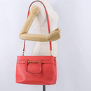 GUCCI Hand Bag Leather 2way Red Gold 319795 Auth 198375V-28