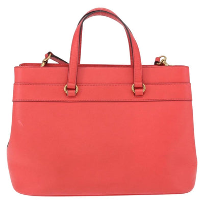 GUCCI Hand Bag Leather 2way Red Gold 319795 Auth 198375V - 0
