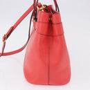 GUCCI Hand Bag Leather 2way Red Gold 319795 Auth 198375V-4