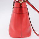 GUCCI Hand Bag Leather 2way Red Gold 319795 Auth 198375V-5