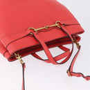 GUCCI Hand Bag Leather 2way Red Gold 319795 Auth 198375V-7