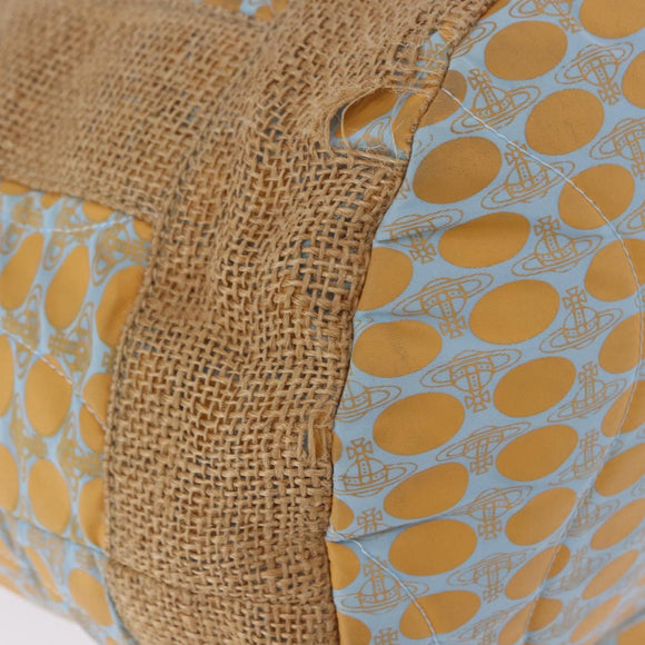 Vivienne Westwood Hand Bag Straw Light Blue Beige Auth 198376