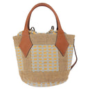 Vivienne Westwood Hand Bag Straw Light Blue Beige Auth 198376-2
